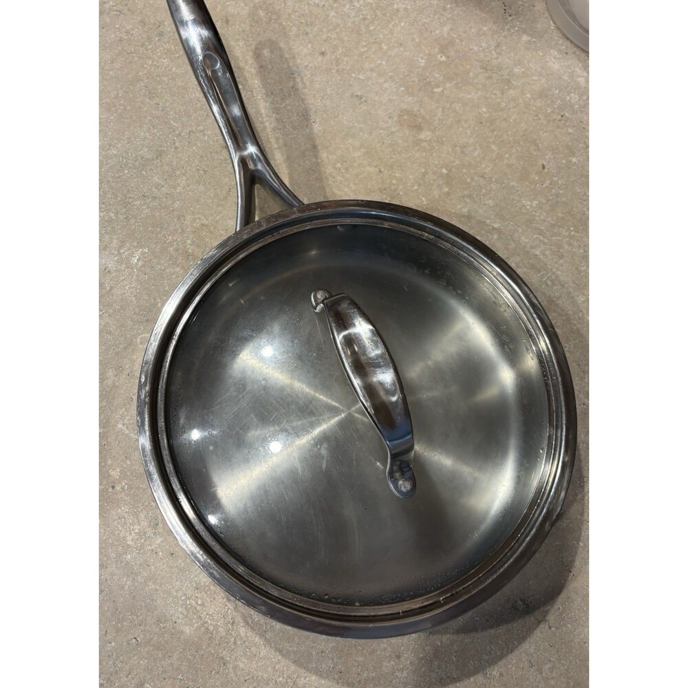 Pampered Chef 10 Inch Stainless Steel Frying Pan Skillet With Lid